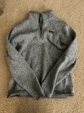 Patagonia Heather Gray Quarter-Zip Fleece Pullover